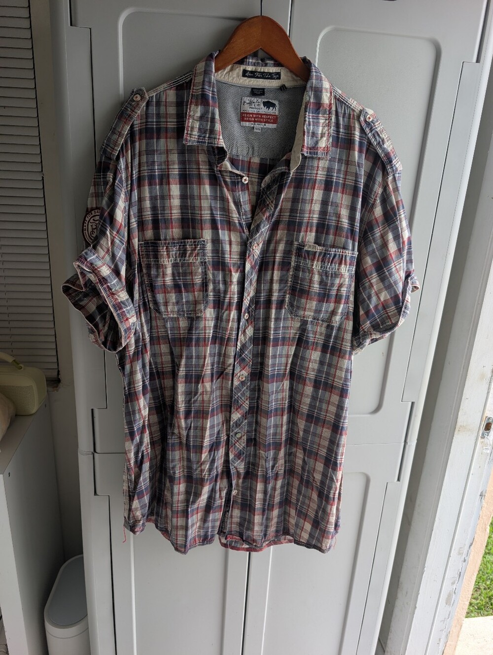 Buffalo David Bitton Men's Short-Sleeve Plaid Button-Down Shirt - Red/Blue/Gray